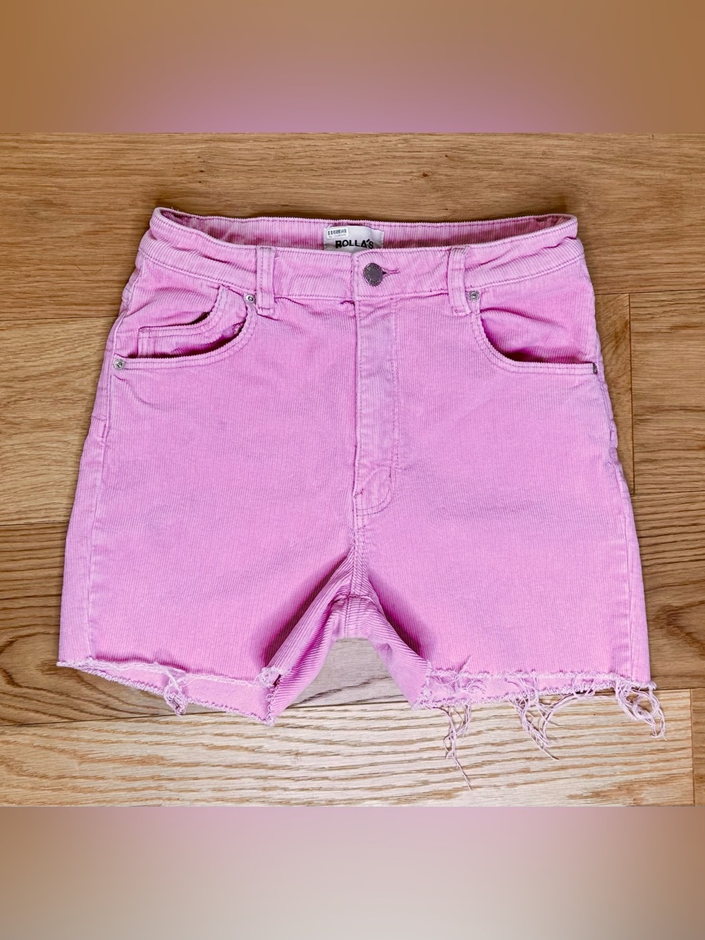 Rolla's Shorts Pink Corduroy High Rise Cutoff Shorts Inseam 3” Rise 10.5” GUC